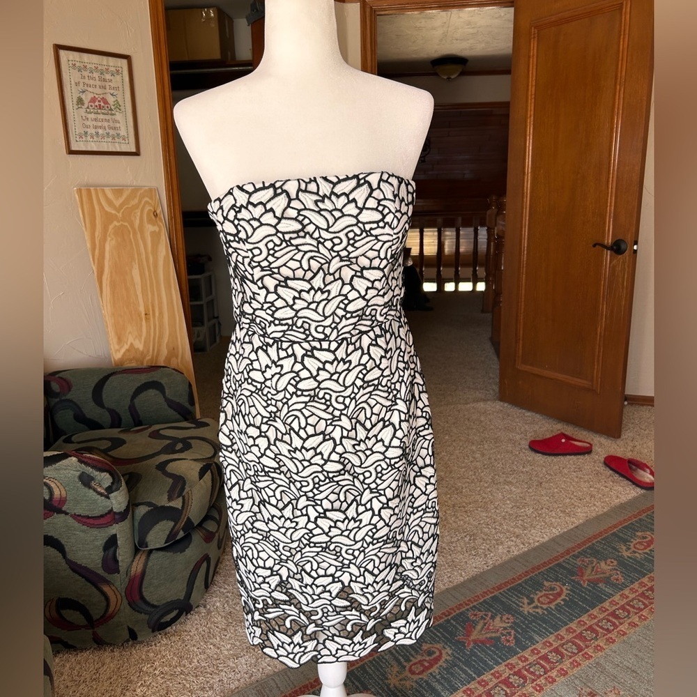 Forever New Strapless Black and White Dress